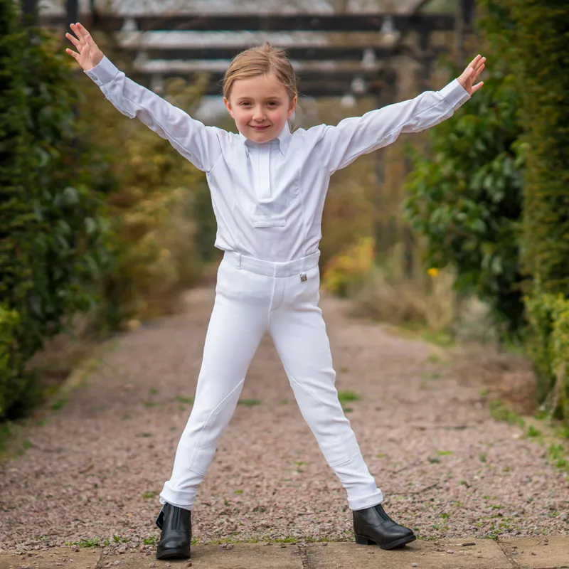 Hy Equestrian Melton Children's Jodhpurs - White-2